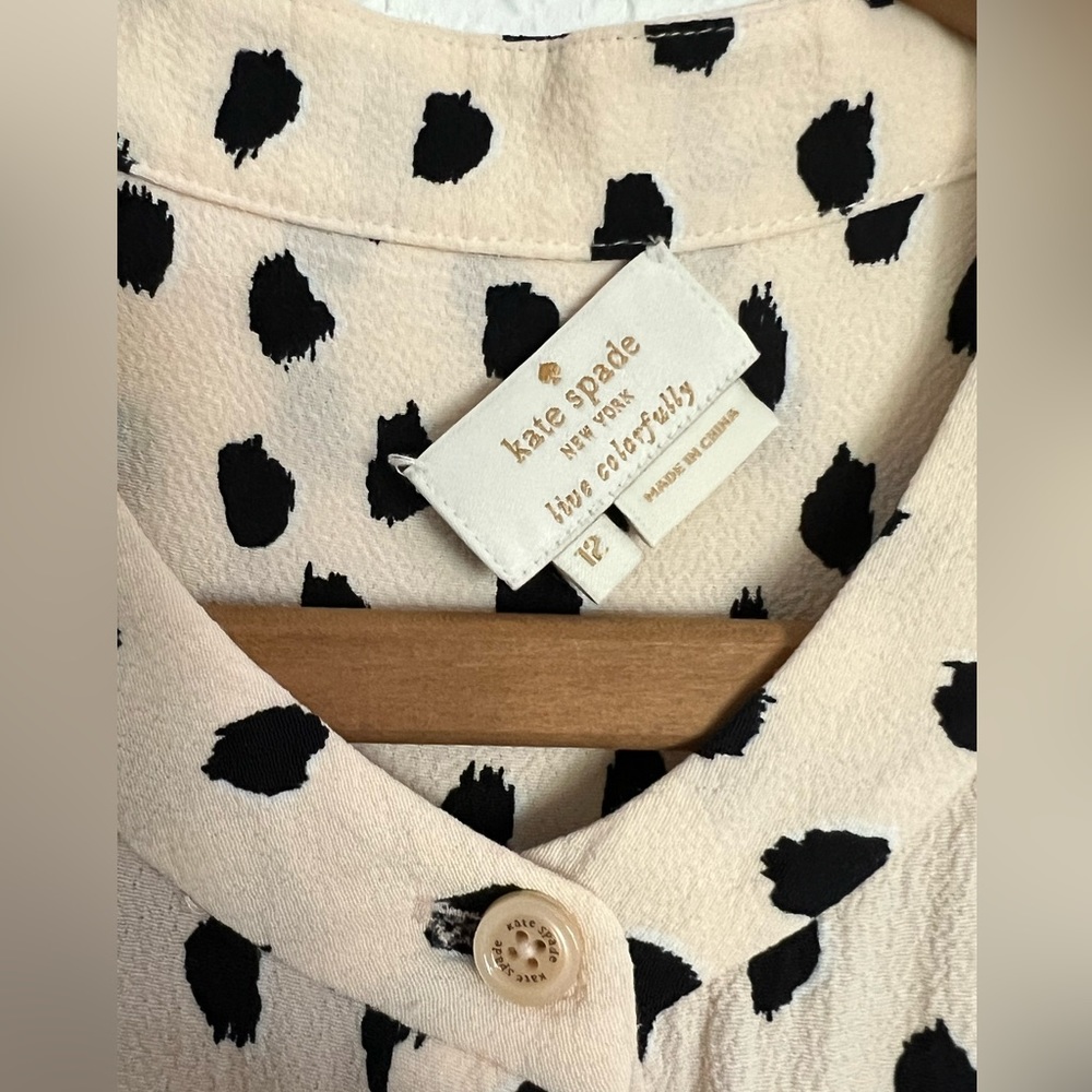 Kate Spade New York Leopard Dot Crepe Romper  Size 12 - Picture 13 of 15